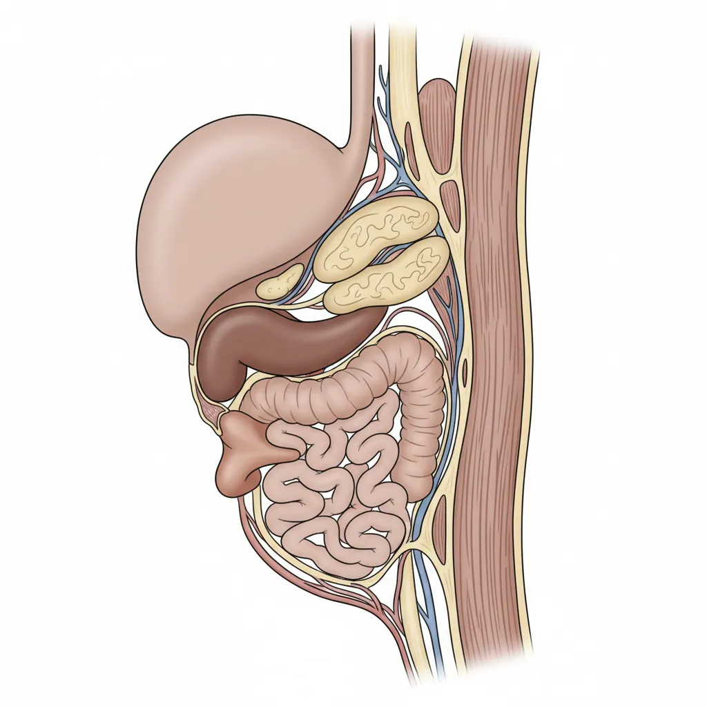 Anatomy of the male pelvic organs. Image showing bladder, prostate, seminal vesicles, rectum.