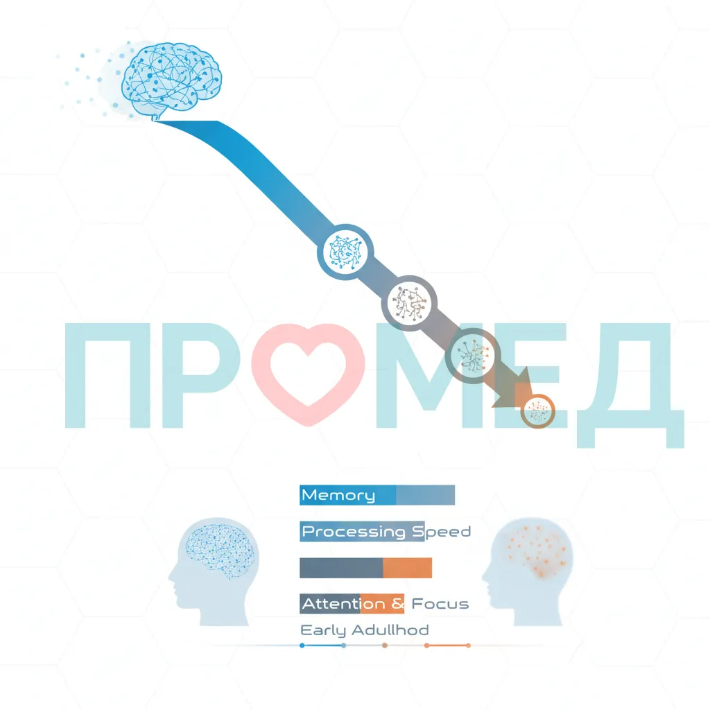 Инфографика, показывающая снижение когнитивных функций