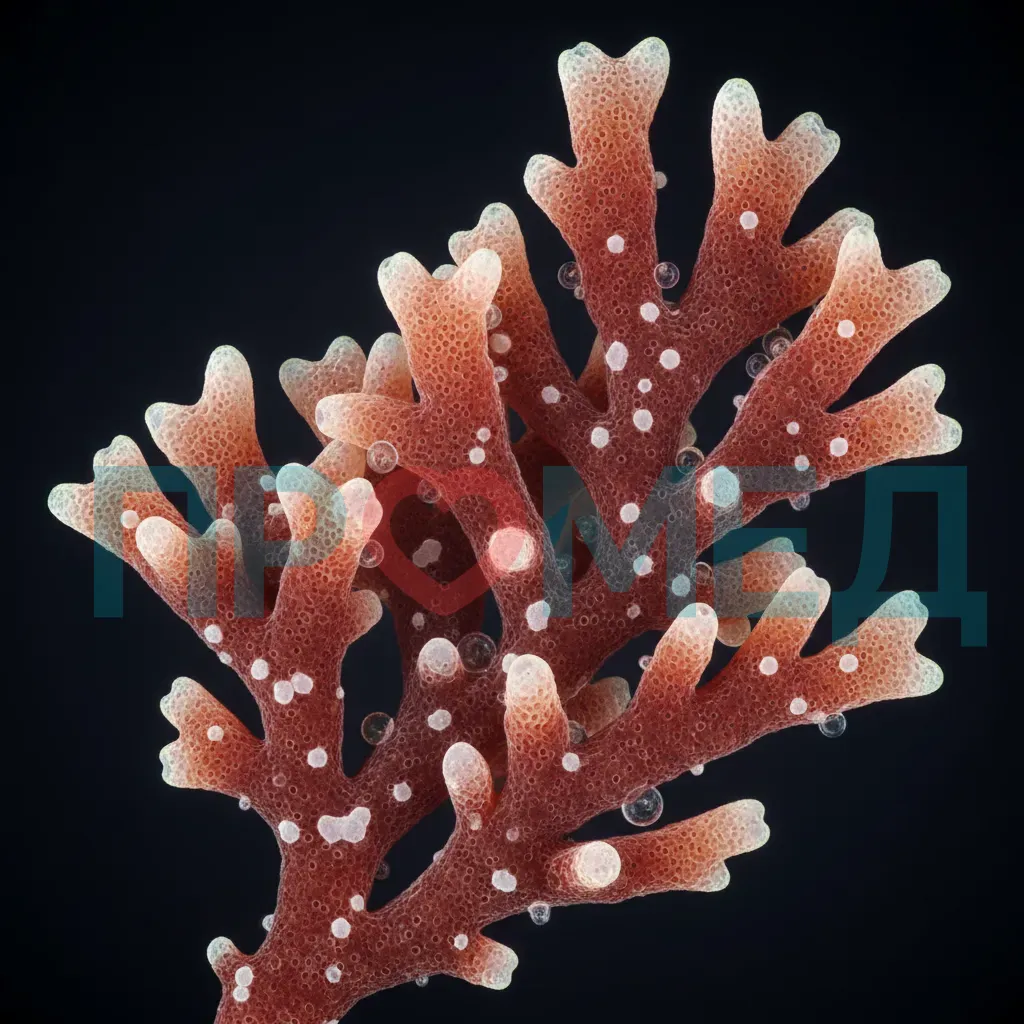 Изображение красных морских водорослей Lithothamnion calcareum, источника Aquamin F