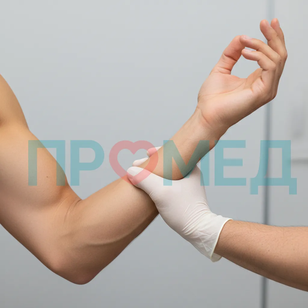 Рука сгибается с сопротивлением врача