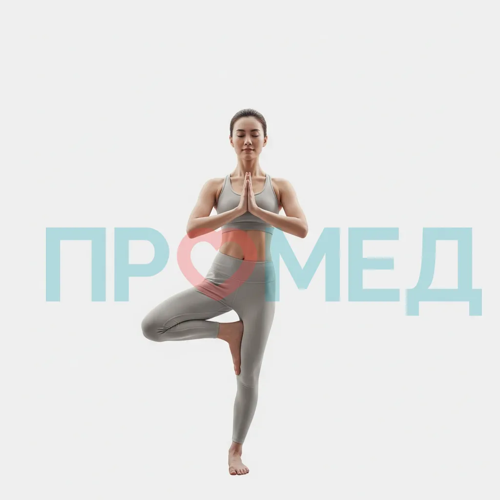 Женщина занимается иогой