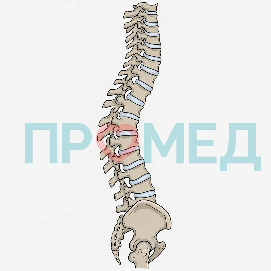 Схематическое изображение позвоночника человека с физиологическими изгибами
