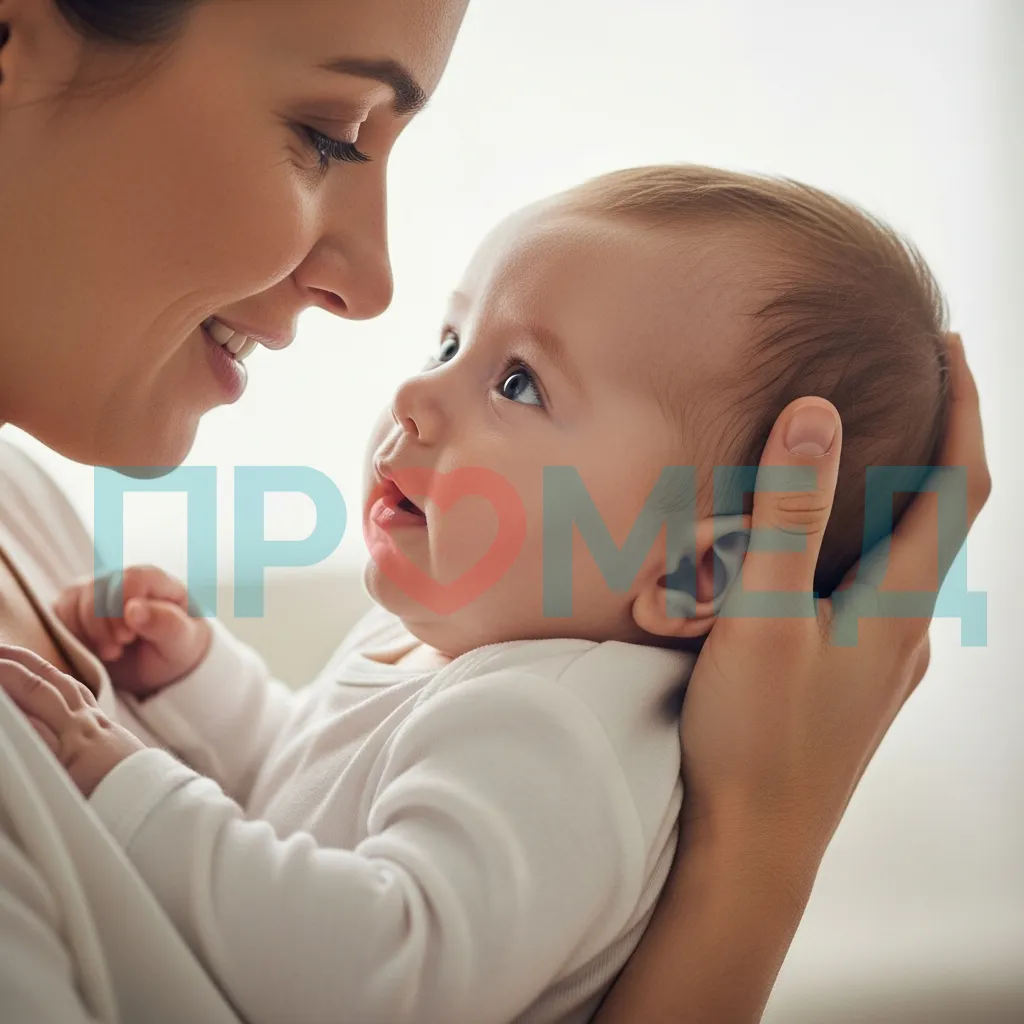 Младенец и родитель, отражающие крепкую привязанность