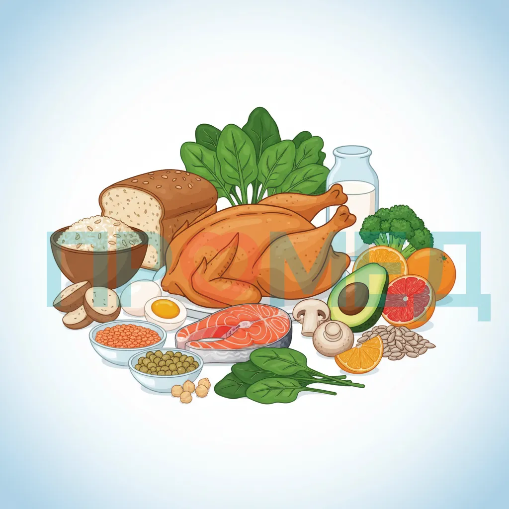 Витамины группы B в продуктах