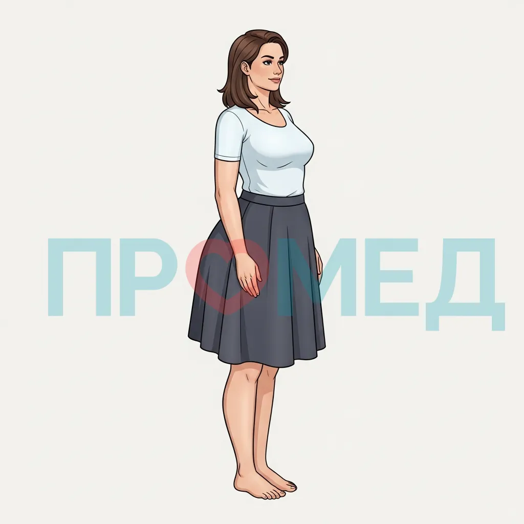 Женщина с фигурой груша в юбке А-силуэта