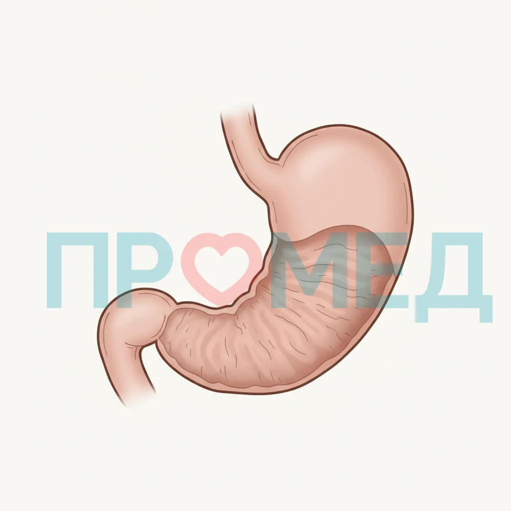 Схематичное изображение желудка