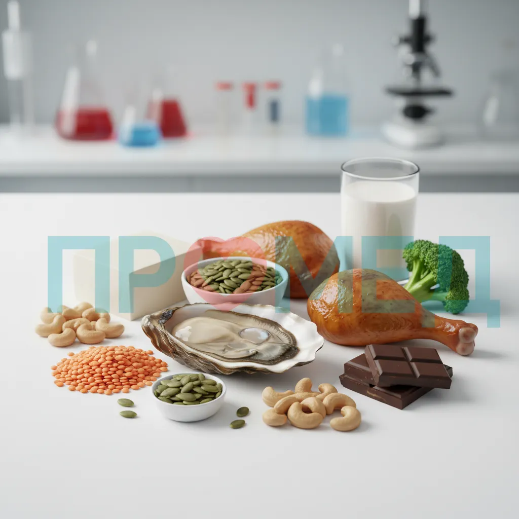 Разнообразные продукты с цинком