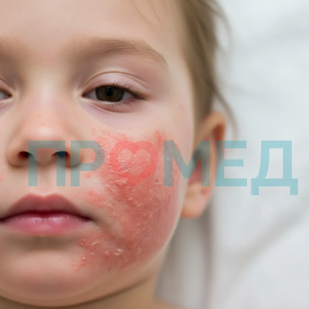 Острый атопический дерматит у ребенка на щеках