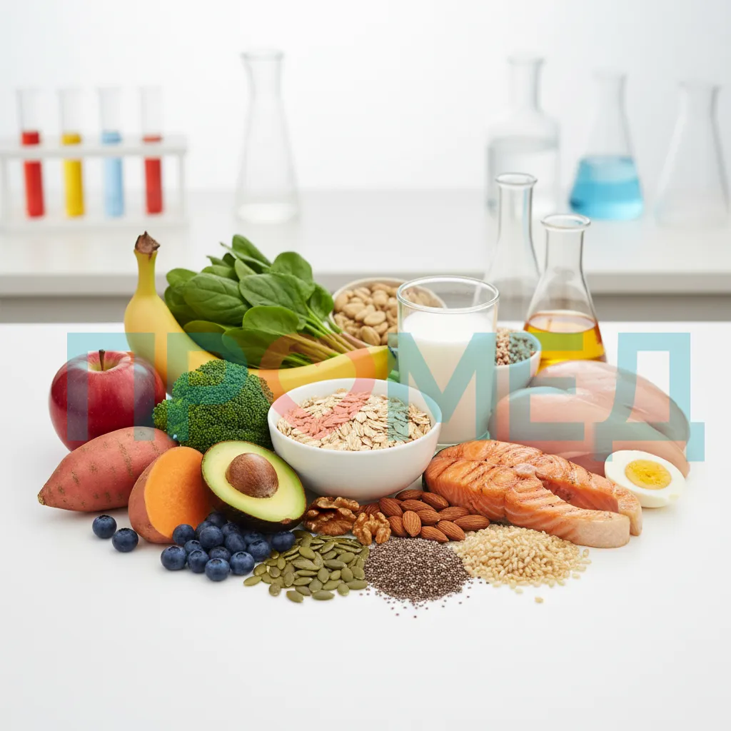 Список продуктов, богатых витаминами и минералами. 