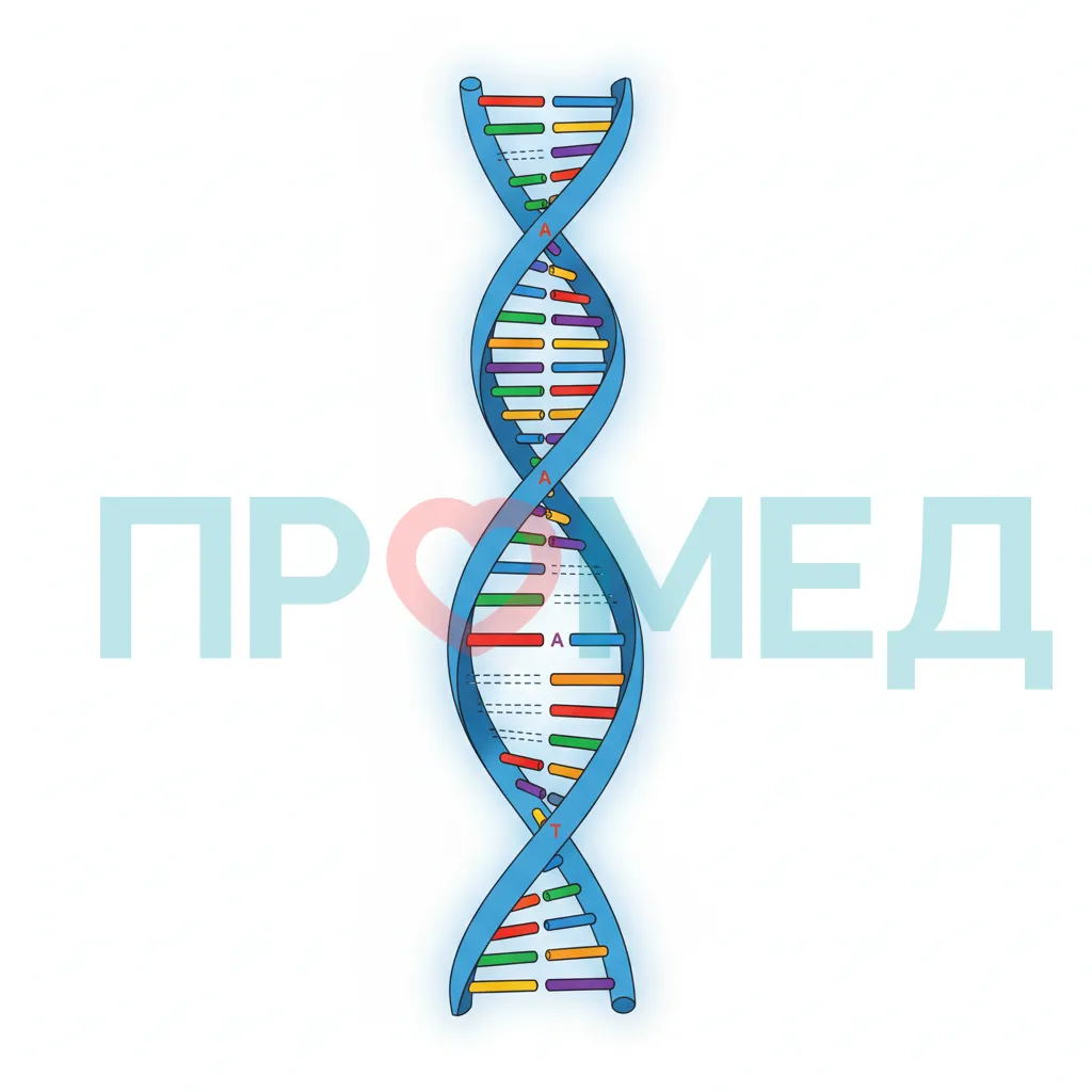 Схематичное изображение молекулы ДНК