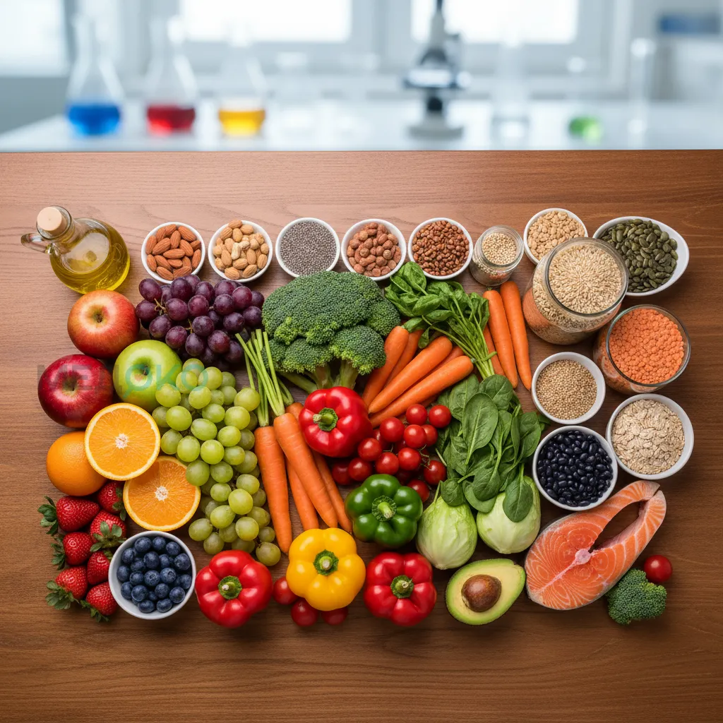 Различные продукты питания на столе