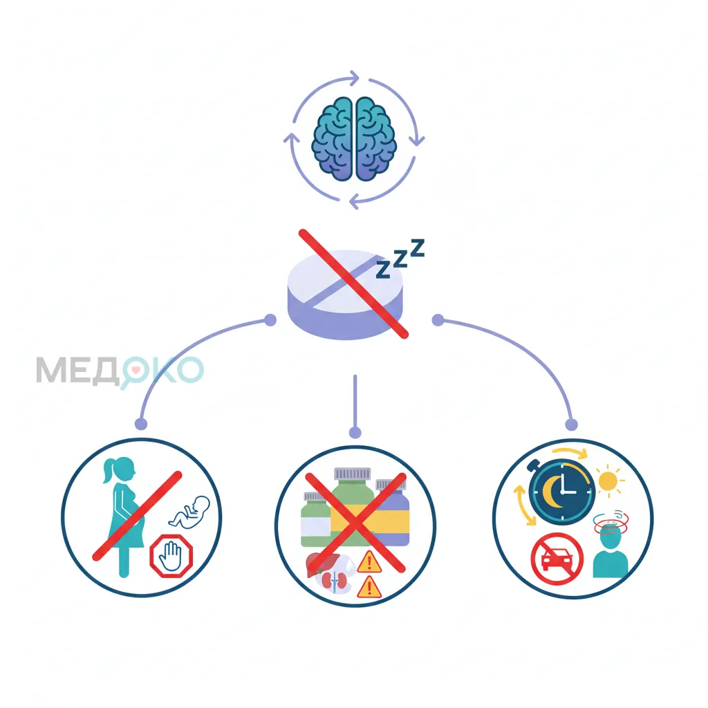 Инфографика о мерах предосторожности при приеме мелатонина