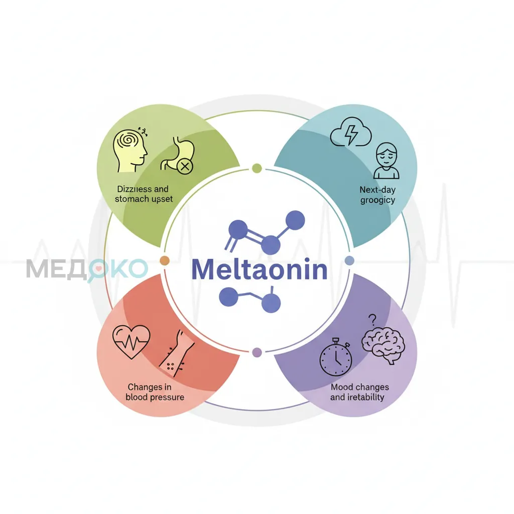 Инфографика о побочных эффектах мелатонина