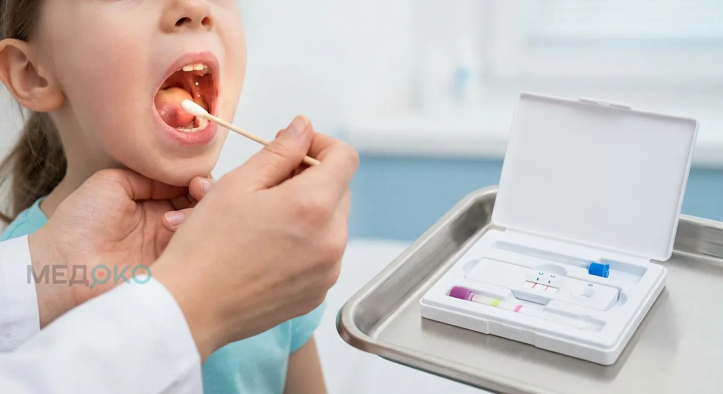 Диагностика аденотонзиллита у детей - стрептатест
