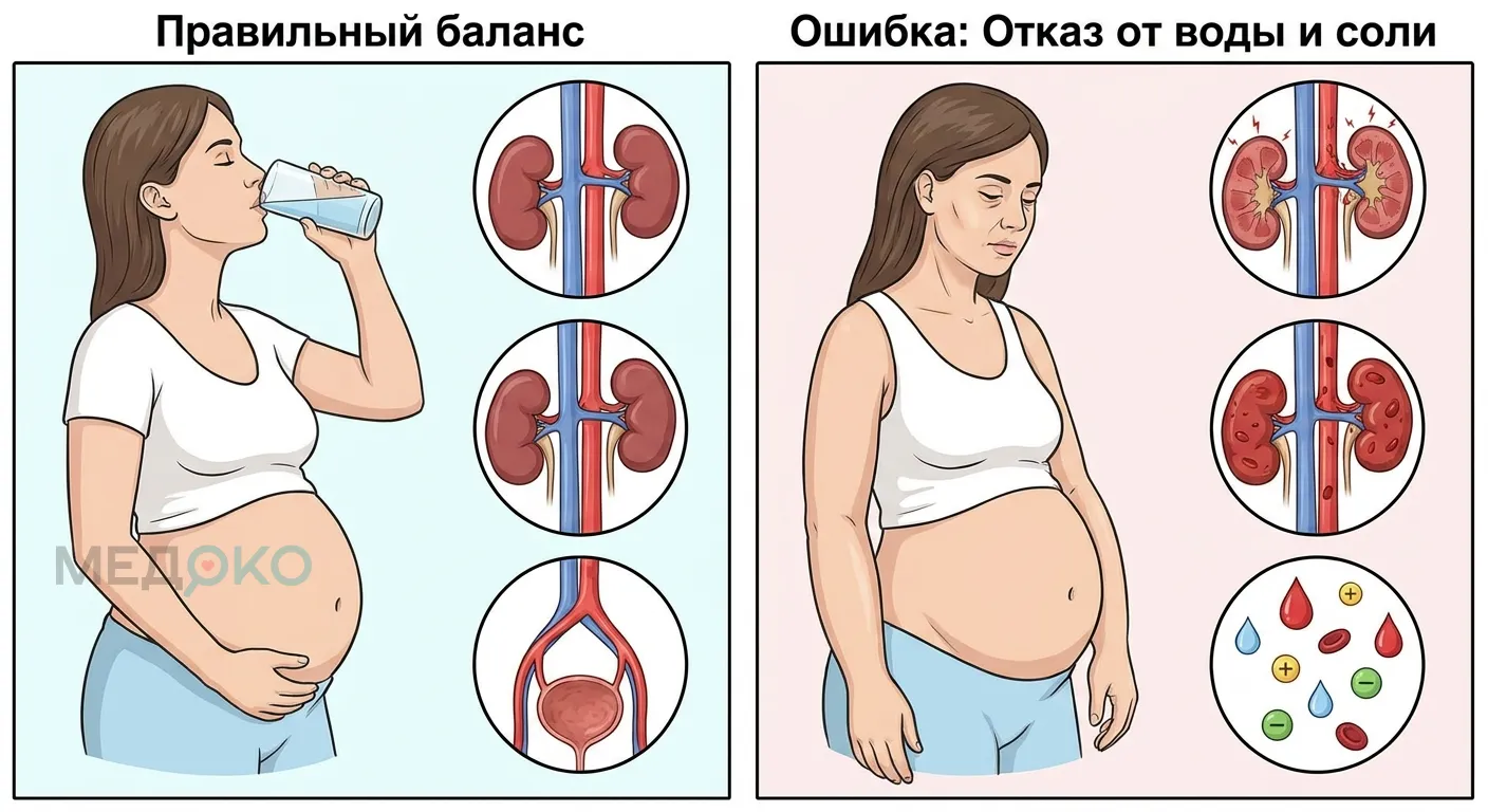 Ошибки при водянке беременных отказ от воды и соли