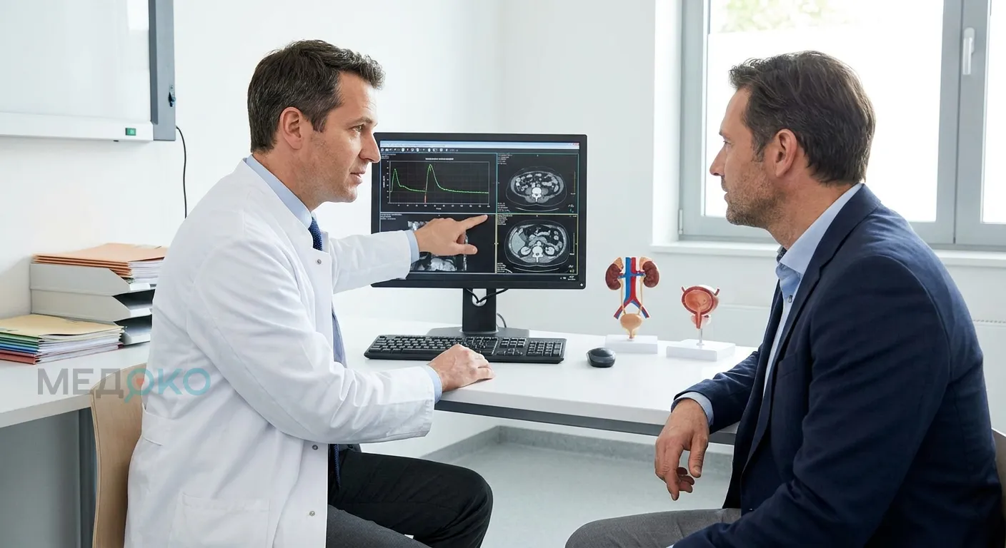Консультация врача-уролога: обсуждение результатов обследования
