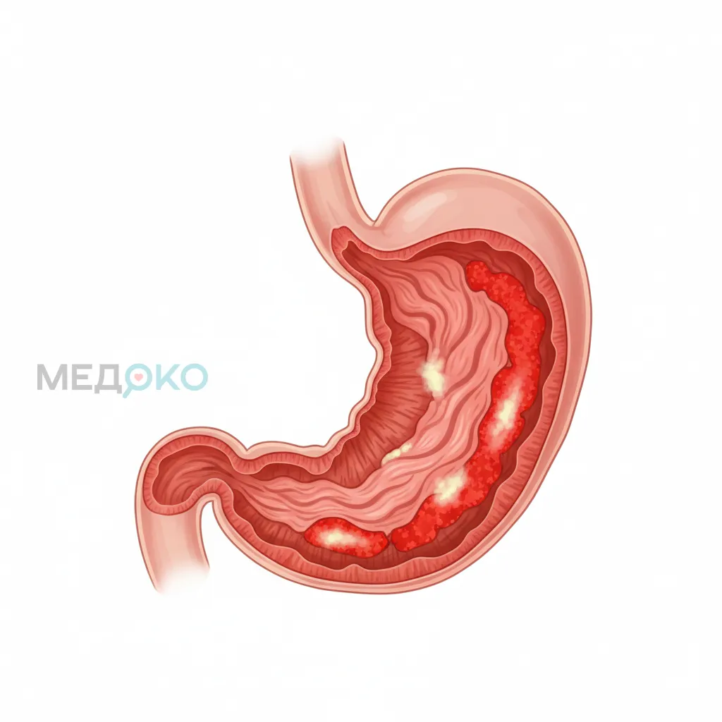 Этиотропное лечение H. pylori (эрадикационная терапия) vs Устранение повреждающего фактора + гастропротекция при необходимости vs Кислотосупрессивная тактика для заживления слизистой и контроля симптомов vs Лечебный режим: диетотерапия + образ жизни vs Эн