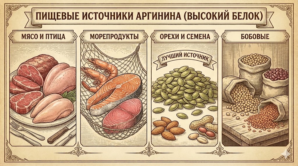 В каких продуктах содержится аргинин