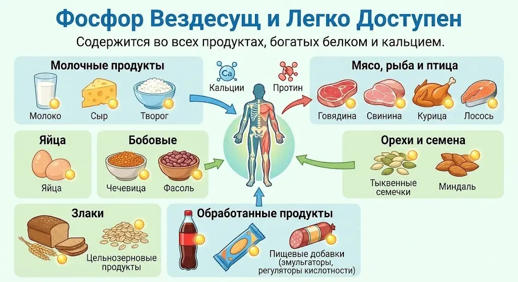Где содержится фосфор