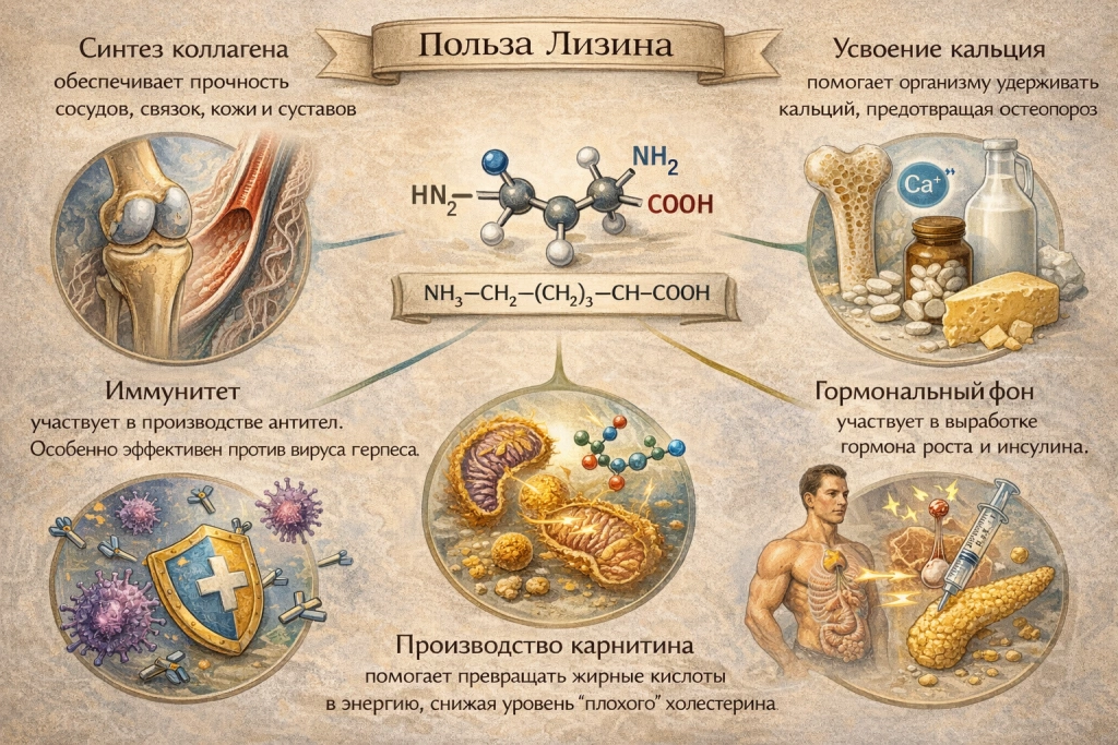 Польза лизина, для чего лизин нужен организму