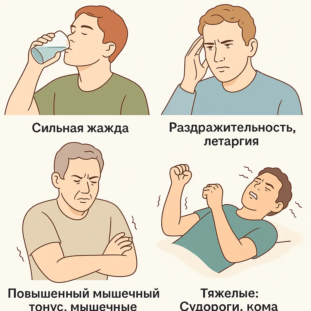 Симптомы избытка Натрия Симптомы избытка Натрия
