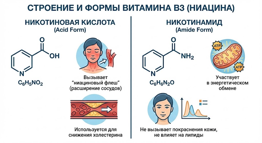Строение витамина б3 в организме
