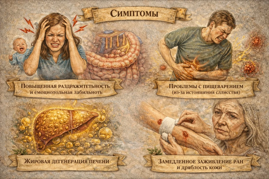 Симптомы дефицита Треонина Симптомы дефицита Треонина