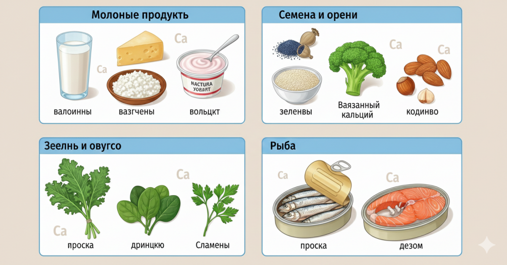 Содержание кальция в продуктах
