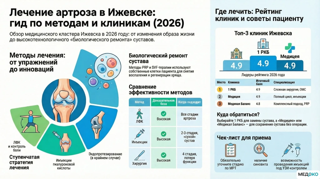 Навигатор по лечению артроза в Ижевске сравнение методов, инноваций и независимый рейтинг клиник.webp