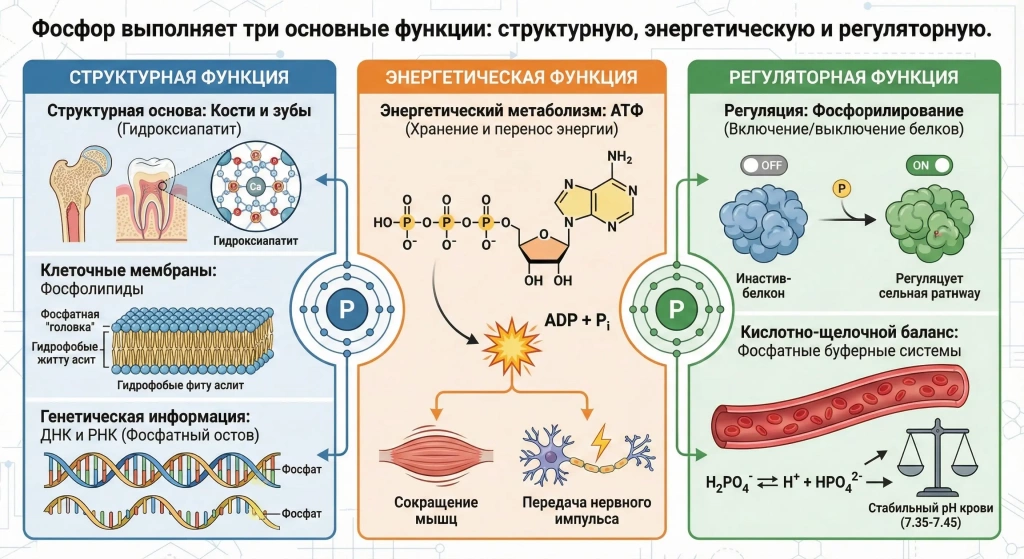 Функции фосфора в организме