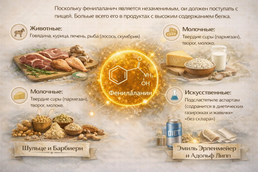 Пищевые источники Фенилаланина
